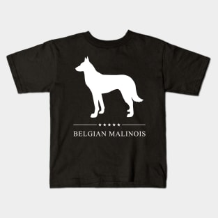 Belgian Malinois Dog White Silhouette Kids T-Shirt